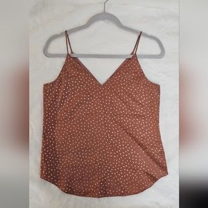 NWT Satin Dark Rose Gold with Gold Tank Top